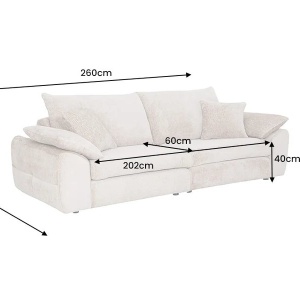 Canapea mare SOHO 260cm cu 4 locuri, material chenille bej - Img 9