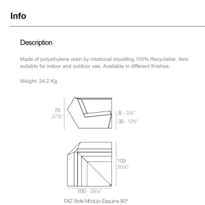 Canapea modulara FAZ Modul Colt 90 grade - Img 18