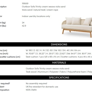 Canapea pentru exterior sau interior design LUX Trinity - Img 2