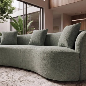 Canapea semicirculara, Tesatura Boucle, Salvie, ATELIER 230cm - Img 6