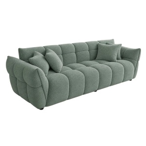 Canapea XXL CLOUD 260cm, material boucle verde salvie
