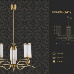 Candelabru 3 brate elegant design clasic Ruta 85693 universul-luminii.ro