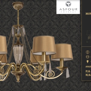 Candelabru 6 brate design clasic cristal Asfour Monza - Img 2