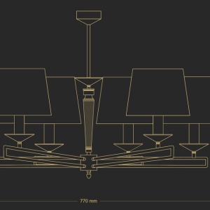 Candelabru 6 brate design clasic realizata manual Zola 78983 universul-luminii.ro