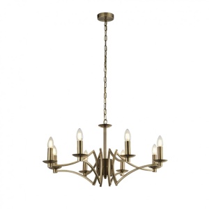 Candelabru clasic cu 8 brate stil elegant Ascot alama antic 41312-8AB SRT