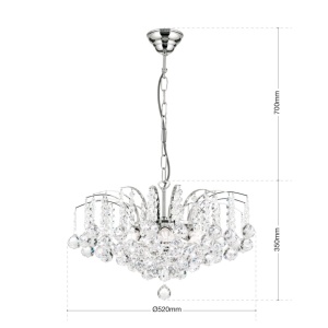 Candelabru cristal Asfour design lux KRISTALL KLASSISCH 6L chrome plated/clear crystal 239343 universul-luminii.ro