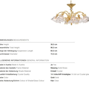 Candelabru cristal design lux LA BOHEME D-72cm 8L gold plated 239533 universul-luminii.ro