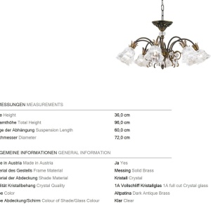 Candelabru cristal design lux LA BOHEME D-72cm 8L old patina 239543 universul-luminii.ro