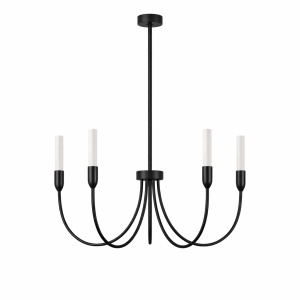 Candelabru cu 5 brate AUGUSTINE negru/alb