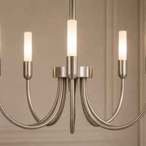 Candelabru cu 5 brate AUGUSTINE nickel/alb - Img 5