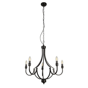 Candelabru cu 5 brate design rustic Lodge negru 139313 universul-luminii.ro