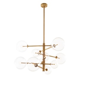 Candelabru deoasebit cu 12 surse de lumina Argento S alama antic 112077 HZ - Img 1