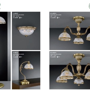 Candelabru design clasic din alama si sticla 6202 201543 universul-luminii.ro