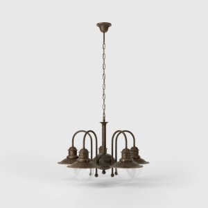 Candelabru design italian din alama si sticla Al Mare - Img 3