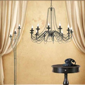 Candelabru design rustic cu 12 brate Vela, Antik 211863 universul-luminii.ro