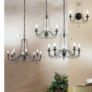 Candelabru design rustic cu 8 brate Vela, antik 44913 universul-luminii.ro