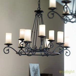 Candelabru design rustic cu 9 brate Rusticka LU 1K/3615/6+3 Antik OR - Img 1