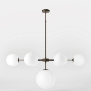 Candelabru din alama cu sfere albe din sticla Musa - Img 2