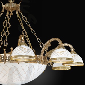 Candelabru din alama design italian 10+4L 7102 204553 universul-luminii.ro