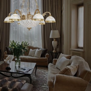 Candelabru din alama design italian 6+2L 7102 204543 universul-luminii.ro