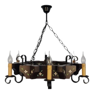 Candelabru fabricat manual din lemn pictat Queen 6L 175033 universul-luminii.ro