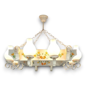 Candelabru fabricat manual din lemn pictat Queen 8L 231673 universul-luminii.ro