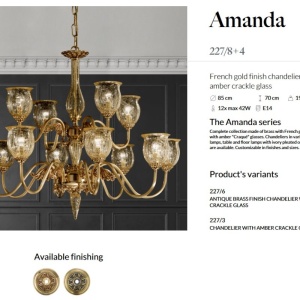 Candelabru LUX design clasic realizat manual Amanda 12L 144323 universul-luminii.ro