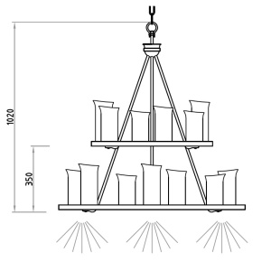 Candelabru masiv din fier forjat cu 21 surse de lumina, HL 2560 181663 universul-luminii.ro