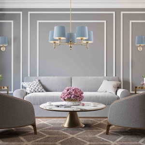 Candelabru modern design elegant PONTE 5L albastru - Img 2