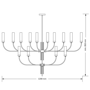 Candelabru modern realizat manual din alama Mussa 15L 72053 universul-luminii.ro