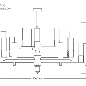 Candelabru modern realizat manual din alama Seti 16L 79163 universul-luminii.ro