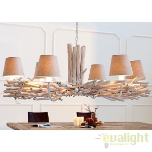 Candelabru natural si modern din ramuri cu 5 brate, Euphoria A-35954 VC 42563 universul-luminii.ro