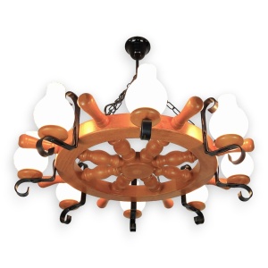 Candelabru rustic fabricat manual din lemn 8 brate Timona WOOD-TI-SP8D50 178083 universul-luminii.ro