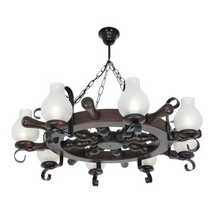 Candelabru rustic fabricat manual din lemn 8 brate Timona WOOD-TI-SP8D50 577663 universul-luminii.ro