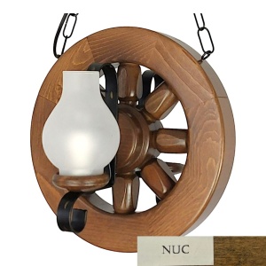 Candelabru rustic fabricat manual din lemn diam.30cm, 2 brate Roata WOOD-RO-SP2D30 178023 universul-luminii.ro