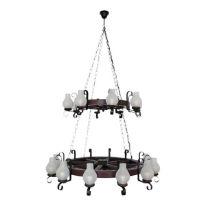 Candelabru rustic fabricat manual din lemn Roata 20L