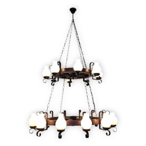 Candelabru rustic fabricat manual din lemn Roata 20L 231693 universul-luminii.ro