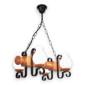 Candelabru rustic fabricat manual din lemn Rustic WOOD-RU-SP4 - Img 14