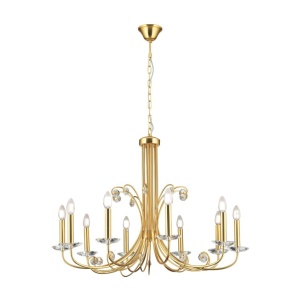 Candelabru stil clasic cu cristal K9 ARIANE 10L auriu 234893 universul-luminii.ro