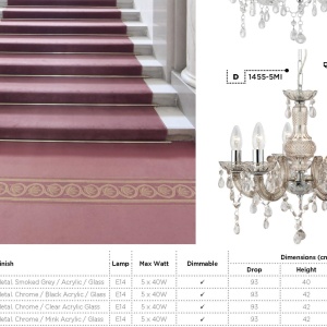 Candelabru stil clasic Marie Therese 5L transparent 1455-5CL SRT - Img 3
