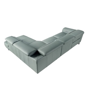 Coltar LUX design italian cu sezlong dreapta si functia relax Cowhide verde turcoaz - Img 2