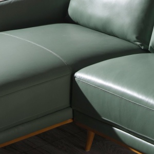 Coltar LUX design italian cu sezlong stanga Cowhide verde - Img 9