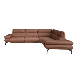 Coltar LUX design italian modular cu functia relax Cowhide Maro - Img 4