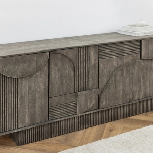 Comoda cu model optic 3D, Lemn, ART DECO 170cm - Img 8
