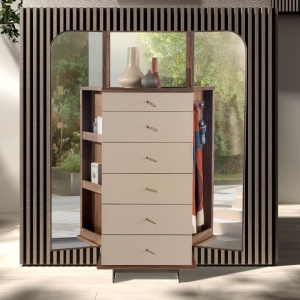 Comoda cu oglinda, sertar cu spatiu pentru ceasuri si bijuterii Chiffonier