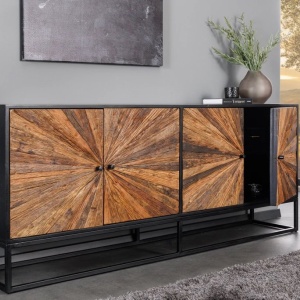 Comoda design industrial vintage Barracuda 180cm, maro - Img 3