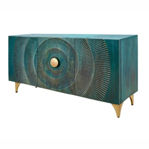Comoda design vintage Golden Sunset 140cm turcoaz - Img 2