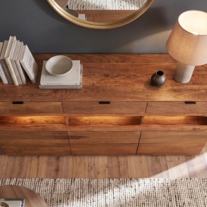 Comoda din lemn de mango cu iluminare LED GRAND 180cm - Img 7