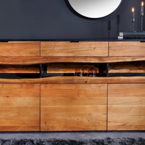 Comoda din lemn masiv GRAND ACACIA 180cm cu iluminat - Img 8