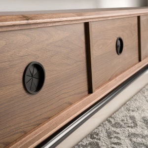Comoda TV deosebita design LUX Dark Grey-Walnut 200x45cm - Img 6